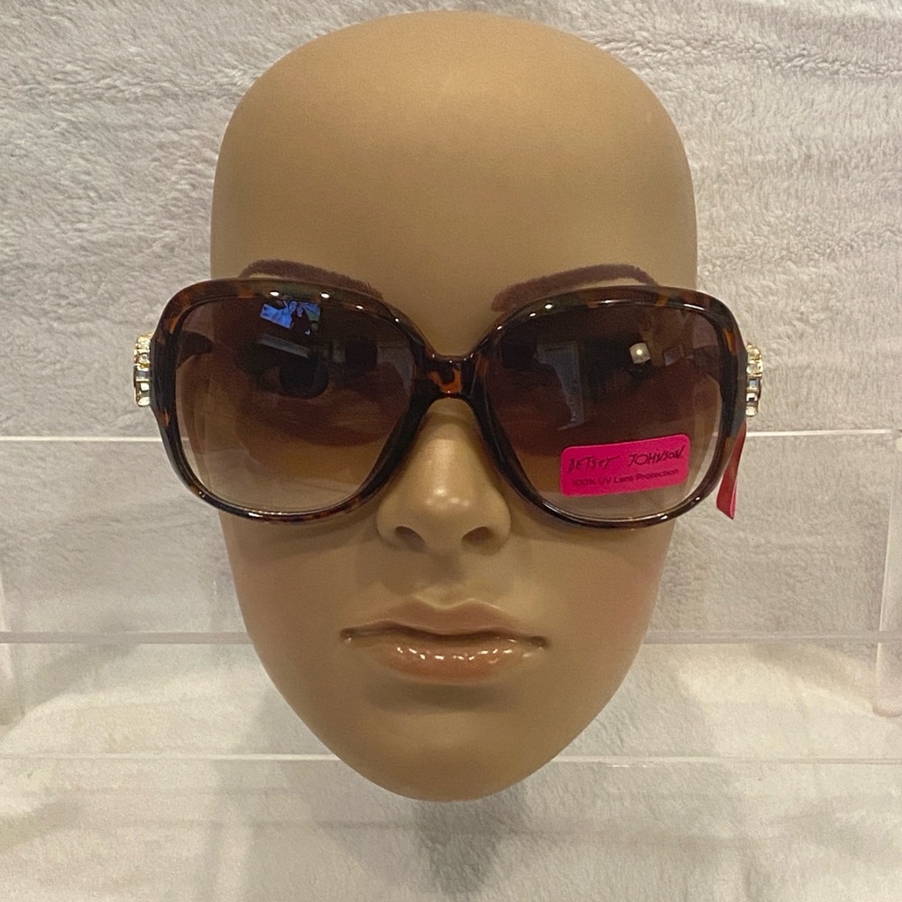 Betsey Johnson Oversized Brown Tortoise Shell Frames Sunnies Sunglasses NWT